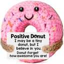 BuiltFit Valentines Inspirational Gifts for Women - Valentine's Galentines Day Motivational Emotional Positive Support Crochet Donut Gift for Kids College Student Her Him Men Coworker Boss Friend