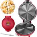 Baker's Friend Electric Quesadilla Maker with Extra Stuffing Design, 9.5 Inch with Easy Slice 6 Wedge, Non Stick Surface, Non-Slip Feet, Grilled Cheese Maker Machine, Red
