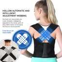 VOKOKOYA Posture Corrector for Women and Men,Adjustable Shoulder Straightener,Back Support Brace,Upper Spine scoliosis, hunchback Black XX-Large