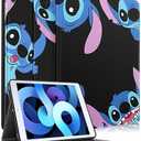 JoySolar for iPad 7th/ 8th/ 9th Gen Folio Case - Cute Design Book-Style Protector Classic Cartoon Kawaii Pattern for Kids Boys Girls Adults Fashion Cover