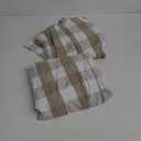 Beige White Buffalo Plaid Semi Sheer Curtains 72 Inch,Tan Farmhouse Gingham Checkered Drapes,Textured Light Filtering Window Treatment for Bedroom Living Room,Rod Pocket,40" Wx72 Lx2