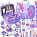 Kids Makeup Kit for Girls - Girls Makeup Kit Toys, Real Washable Cosmetic Set with Storage Case, Kids Play Makeup Set for Christmas Birthday Gift 3 4 5 6 8 10 11 12+ Years Old, Purple