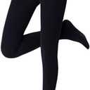 Romastory Winter Warm Women Elastic Leggings Pants Fleece Lined Thick Tights S/M Size (Footed-Black)