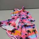 uideazone Girls 3 Piece Bathing Suit Summer UPF 50+ Racerback Swimsuit with Shorts Beach Tankini Sets 9Y