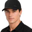 TOP-EX Performance Baseball Cap Water-Resistant Beathable Golf Running Cap Laser Cut Mesh Ball Curved Brim Snapback Hat (Black, M)