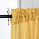 Yellow Gold Linen Curtains 84 Inch Length for Living Room 2 Panels Rod Pocket Drapes Light Filtering Semi Sheer Mustard Golden Yellow Curtain for Bedroom Fall Autumn Decor 52x84 Long Sunflower Colored