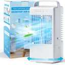 Portable Air Conditioners - Mini Evaporative Air Cooler for Room - Cooling Fan with Oscillating - 900ml Water Tank Air Conditioners Portable - AC Fan with 3 Speed 2/4H Timer and 7 Colors Light