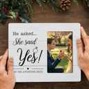 Engagement Gifts for Couples Picture Frame, Wedding Gift for Couple, He Asked She Said Yes Frames Fits 4x6 Photo