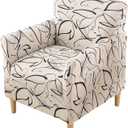 HAOYONG Banquet Armchair Slipcover Stretch Chair Covers with Arms 1-Piece Stretch Mid Century Modern Armchair Covers Removable Washable Anti-Slip Furniture Protector for Living Room