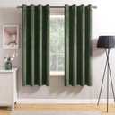 MIULEE Velvet Curtains Olive Green Elegant Grommet Curtains Thermal Insulated Soundproof Room Darkening Curtains/Drapes for Classical Living Room Bedroom Decor 52 x 63 Inch Set of 2