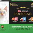 Purina Pro Plan Indoor Balance Chicken, Salmon, and Ocean Whitefish and Tuna Cat Food Wet Entrees Variety Pack - 24 ct. Can