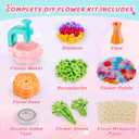 Fabric Flower Bouquets Toys for Girls - Arts & Crafts Gift for Kids Ages 4-9, Mess-Free Fun, Build Your Own Bouquet, DIY Flower-Making Craft Toy Kit, Creative Birthday & Christmas Gift for Girls