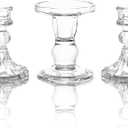 Unity Candle Holder - Glass Candle Holders for Pillar Candles Taper Candles, Glass Candlestick Holders Set of 3, Decorative Clear Glass Candlestick Holder for Wedding Table Dinning Church Centerpiece