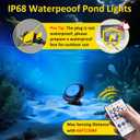T-SUN Submersible RGB LED Pond Lights IP68 Waterproof Fountain Lights with Smart App & Remote, 16 Million Colors Underwater Lighting for Koi Ponds/Garden Water Features Aquarium (10-Pack)