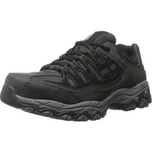 Skechers Men's Cankton Steel Toe Construction Shoe  Electrical Hazard Rated, Memory Foam, Black/Charcoal, 9.5 Wide