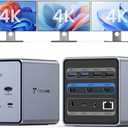 TobenONE 16-in-1 Laptop Docking Station 𝗧𝗿𝗶𝗽𝗹𝗲 𝟰𝗞 Monitor with 150W Power Supply, 3 HDMI, 2.5Gbps Ethernet, 7 USB, USB-C Docking Station for Thunderbolt 5/4/3 Windows/Dell/Lenovo/HP/Asus