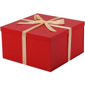 UoeRing 1Pcs Red Extra Large gift box with lids 13137 Inches gift boxes for presents,Birthday Box (include Ribbon, Paper Shred Filler Gift Card & Envelopes)