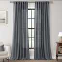 Dark Gray Curtains for Living Room Back Tab Modern Farmhouse Semi Sheer Gray Curtains 84 inches Long 2 Panels Set Muted Neutral Window Curtain for Dining Room Bedroom 52x84