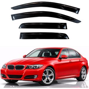 KPY Rain Guards Fit for 2005-2011 BMW 3 Series Sedan, Out-Channel Window Visors Vent Wind Deflectors 4PC, Car Accessories for 05-11 BMW 323 325 328 330 335 M3