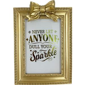4x6 Gold Picture Frame with Cute Bow on Top, Ornate Photo Frames 4 by 6 Golden Satin Bow Finish Decorative with Glass Front Tabletop & Wall Mount