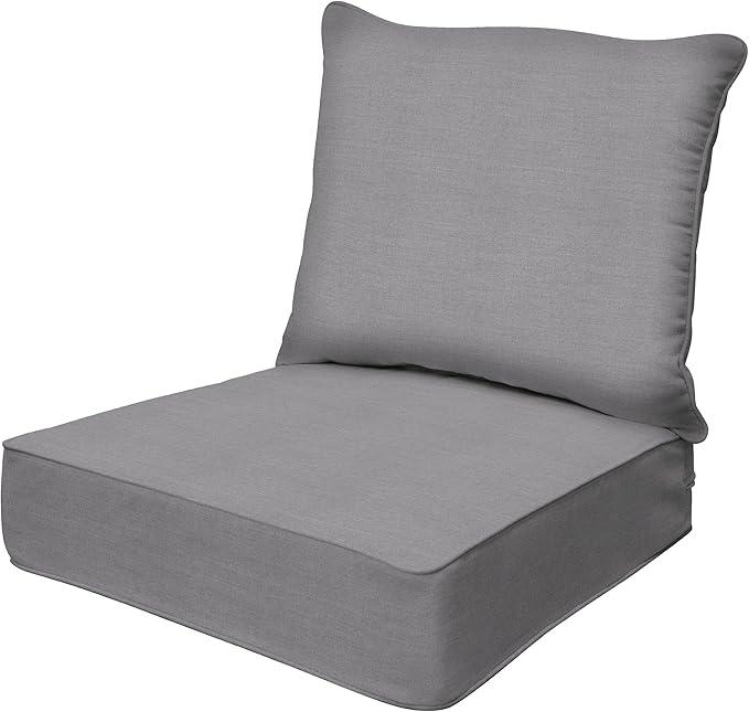 Honeycomb Outdoor Deep Seat, 24 x 23, Stripe Poolside Chair Cushion for Patio Furniture
