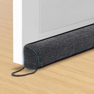 Door Draft Stopper Weighted Triangular Draft Stoppers for Bottom of Door 38" Under door Draft Blocker Seal Guard for Window Sill All-Season Gap Filler for Cold Air, Noise, and Light, Dark Grey