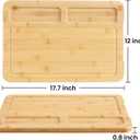 Heimlove Extra Large Bamboo Cutting Board, 18" x 12" Cutting Boards for Kitchen Charcuterie Boards with Juice Groove and Handles, Chopping Board for Meat, Vegetables and Cheese