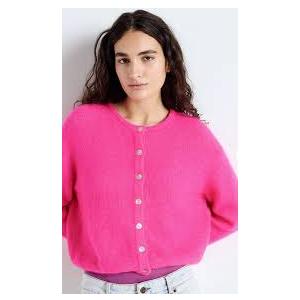 Women Chunky Knit Cardigan Y2k Long Latern Sleeve Crew Neck Button Up Open Front Cable Knitted Short Sweater Jackets L