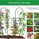 Metal Garden Trellis for Climbing Plants Outdoor, 2 Pack 45" Black Rose Trellis Rustproof Wall Trellis for Roses Vine Cucumbers Vegetables Flower Support