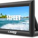 Inflatable Projector Screen - 14FT Outdoor Movie Screen Blow Up for Movie Parties Backyard Outside with Air Blower and Carry Bag, Front and Rear Projection