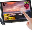 Hosyond 5 inches Touchscreen IPS LCD Display Panel 1024600 HDMI Capacitive Screen for Raspberry Pi5/Pi4/Pi3/ZERO 2W, BB Black, Windows