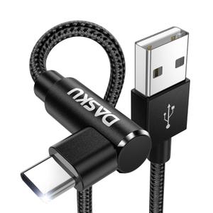USB to USB C Cable 90 Degree [2Pack 10ft] 3A Right Angle USB C Cable Extra Long Heavy Duty USB Type C Cable Fast Charging, for iPhone 17/16/16e/15 Pro Max, Samsung Galaxy, Android Phones, and More
