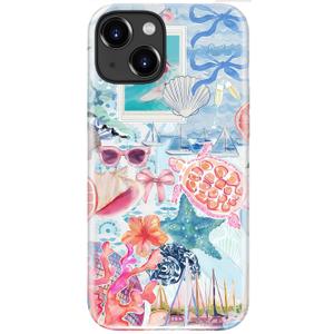 LUMARKE for iPhone 14 Plus Case, Cute Preppy Floral Cover for Women