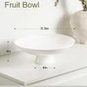 Kanwone Large Fruit Bowl for Kitchen Counter - Decorative Bowls for Home Dcor - Ceramic Fruit Bowl, Pedestal Bowl - Modern Key Bowl for Entryway Table - 11.5 Inches, White