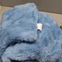 L'AGRATY Faux Fur Throw Blanket: 50" x 60" Luxury Soft Fluffy Rabbit Fur Blankets Twin for Couch Bed Sofa - Cozy Plush Bubble Blankets for Winter: Flannel Fleece Decorative Blanket(Airy Blue)