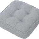 GOFORIT Memory Foam Seat Cushion，Kitchen Chair Cushions for Dining Chairs,Non-Slip Chair Pads with Removable Cover, 16'' x 16'', Grey, 16''x16''x3.5''