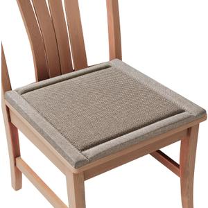 YDKGL Chair Cushions for Dining Chairs, Woven & Memory Foam Kitchen Chair Pads, Non Slip Backing Indoor Seat Cushion for Dining Room, Bar, Patio (1 Pack,Brown)