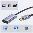 8K@30Hz / 4K@144Hz Displayport to USB-C Adapter with PD 65W Charging, Graphene Cable Display Port Male to Type-C Female for USBC Monitor, Compatible for MacBook Pro/Air, iMac