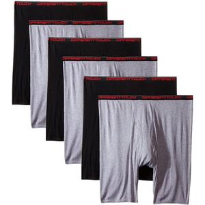 6 Men's Big & Tall USA Classic Design Boxer Briefs Underwear (3X-Large, Black , Grey)