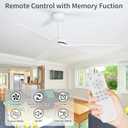 Ceiling Fans without Light,52 Inch Ceiling Fan with Remote Control,3 Reversible Blade,White Ceiling Fan for Bedroom, Living Room,Hallway