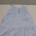 Simplee Womens 2026 Summer Mini Dress Eyelet Short Sleeve Cocktail Short Dresses Cute A Line Sun Dress with Pockets, Size S (Blue)