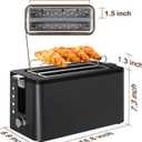 Mecity 4 Slice Toaster, Long Slot Toaster with Timer, Bagel, Defrost, Reheat, Cancel Functions, Warming Rack, Removable Tray, 6 Browning Settings, Extra Wide Slots, Stainless Steel, 1300W