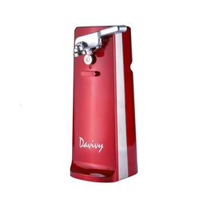 Davivy Electric Can Opener for One Touch Lid Opening,Removable Stainless Steel Cutter and 3- in-1 Design with Knife Sharpener and Bottle Opener, Red