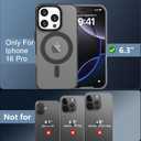 JKSML for iPhone 16 Pro Case with MagSafe Compatibility, Supports Magnetic Charging, Military Grade Drop Protection, Not Yellowing, Slim Translucent Matte Anti-Fingerprint Shockproof Cover, Black