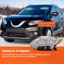 for 2014 2015 2016 Nissan Rogue Headlight Assembly with DRL Clear Lens Chrome Plated Housing Amber Reflector Driver and Passenger Side