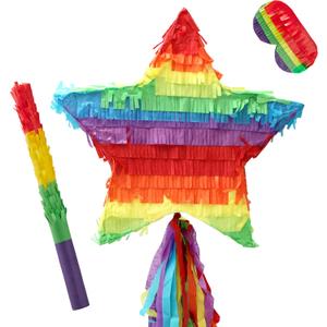 Cinco De Mayo Star Pinata 12.6 x 12.6 inches. Fiesta Party Supply for Fiesta Taco Party, Luau Event Photo Props, Mexican Theme Decoration, Carnivals Festivals, Taco Tuesday Event