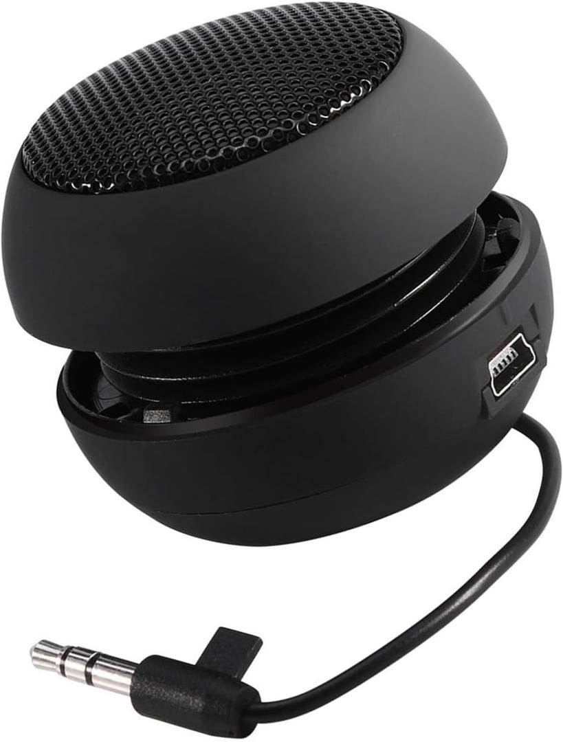 Mini Portable 3.5mm Speaker Strong Built-in Battery for Mobile Phones MP3 PC Laptop (Black)