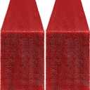 2 Packs 12 x 72 inches Sequin Table Runner, Red Glitter Table Runner for Birthday Party Supplies Wedding Engagement Baby Shower Holiday Celebration Event Decorations