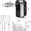 Hand Mixer Electric, 450W Kitchen Mixers with Scale Cup Storage Case, Turbo Boost/Self-Control Speed + 5 Speed + Eject Button + 5 Stainless Steel Accessories, For Easy Whipping Dough, Cream, Black