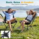 Rocking Camping Chairs, High Back Camp Chair, Wide & Comfy Rocker, 22.8 x 28.2 x 33.9 inches